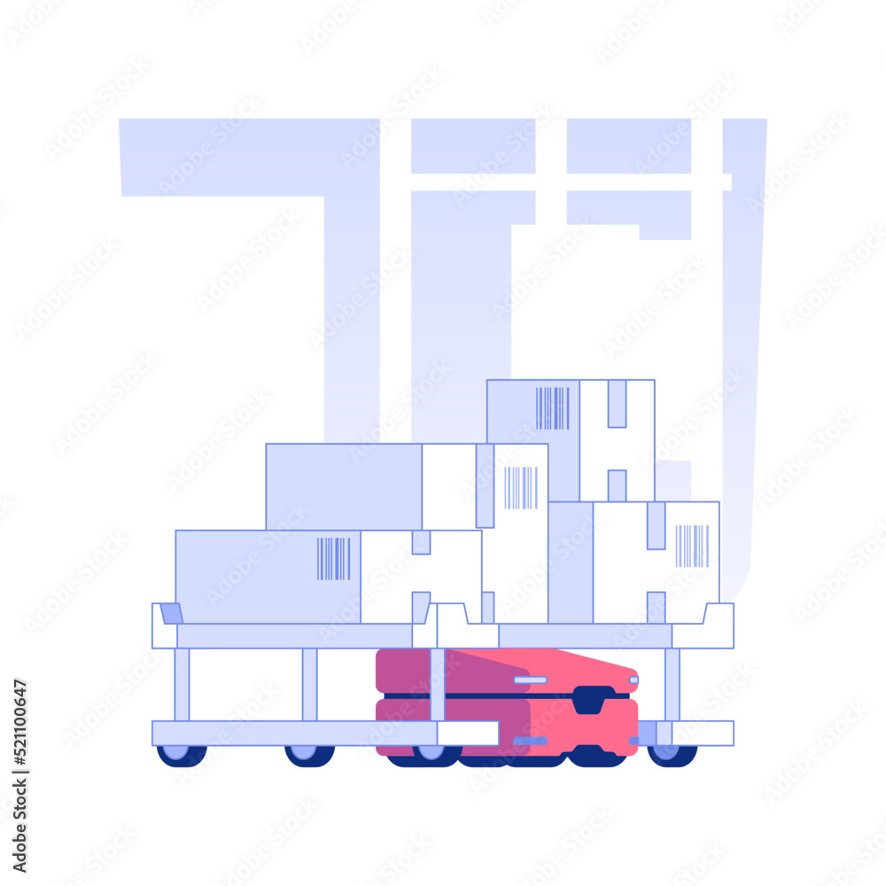 Aufkleber automated guided cart isolated concept vector illustration. self-driving cart at factory, automated 