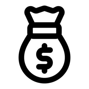 recommend clip art: money bag icon outline style