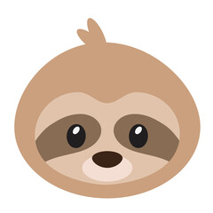 Cute baby sloth vector cartoon illustration
