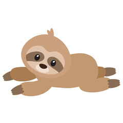 Cute baby sloth vector cartoon illustration © primus44
