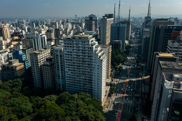 Business avenues. Sao Paulo city, Paulista avenue, Brazil.