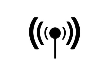 3D wifi sign symbol black white background isolated