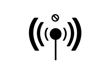 3D wifi sign symbol black white background isolated