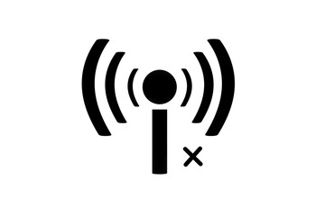 3D wifi sign symbol black white background isolated