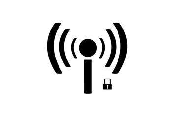 3D wifi sign symbol black white background isolated