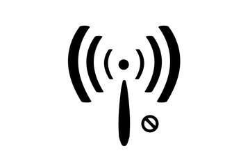 3D wifi sign symbol black white background isolated