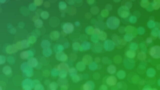 Motion graphics. forest green abstract defocused background, circle shape bokeh spots