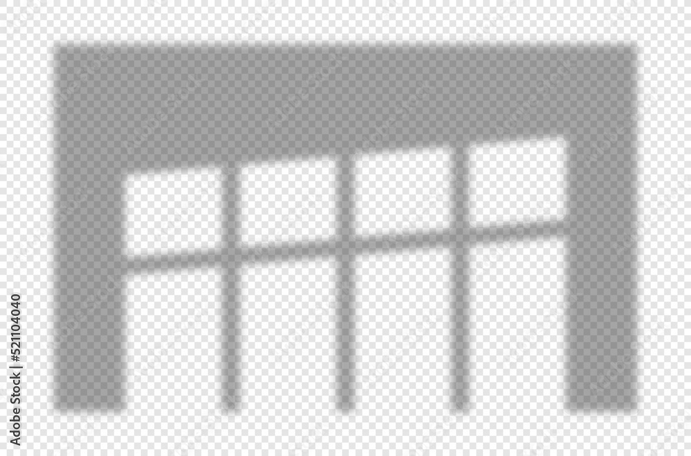 Aufkleber realistic 3d shadows. shining light through beautiful and large window, graphic elements for use in 