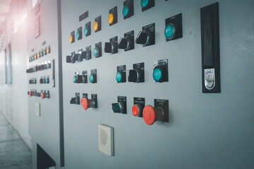 Hight-voltage Electrical control cabinet in industrial system.