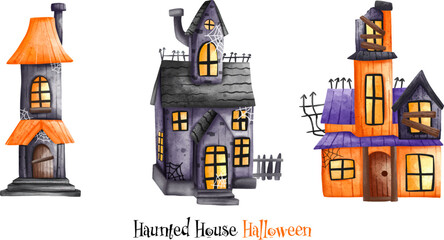 Happy Halloween. Halloween Haunted house. Halloween element. Halloween decoration..