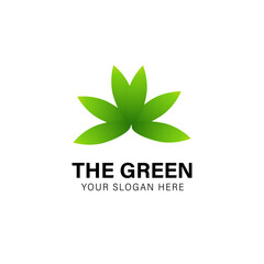 abstract green leaf logo, green eco logo,  leaf logo
