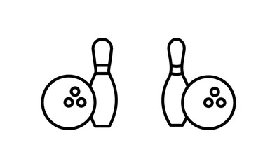 Bowling icon vector. bowling ball and pin sign and symbol.