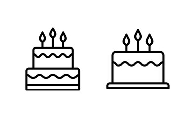 Cake icon vector. Cake sign and symbol. Birthday cake icon