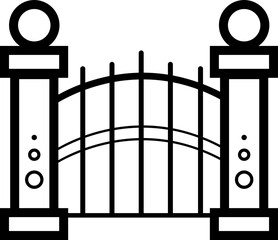 Gate icon. Garden gate icon in trendy flat style isolated on white background. Symbol for your web site design,.eps