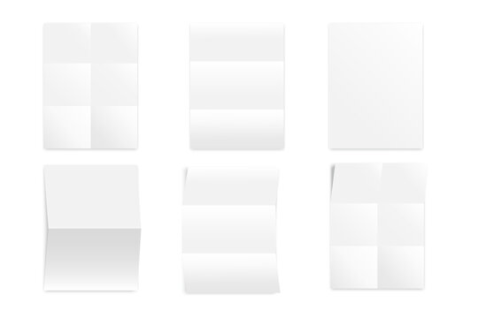 folded sheets paper set. Vector illustration. Stock image. 
