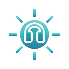 sun headphone logo gradient design template icon element