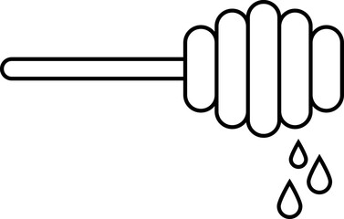 Honey dipper stick icon isolated on white background. Honey ladle. Set icons.eps