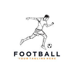 Fototapeta na wymiar football logo vector design silhouette