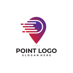 point tech logo vector design template