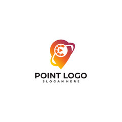 point tech logo vector design template