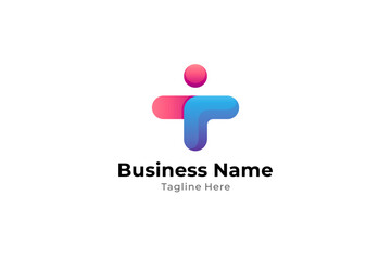 people letter T creative logo concept