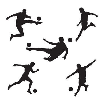 set of football logo vector design silhouette