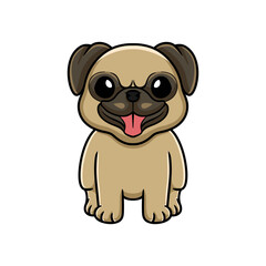Cute little pug dog cartoon