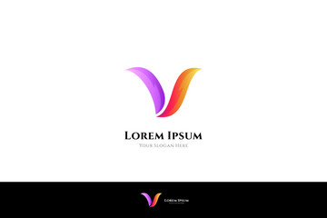 simple initial letter V business logo template