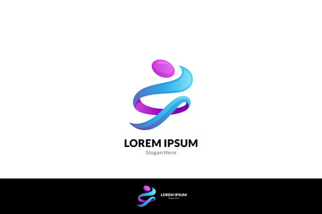 abstract people logo in blue and purple gradient colors
