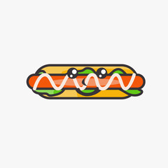 Illustration vector graphic of cute smile hot dog character