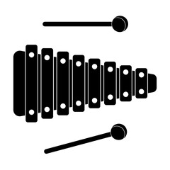 xylophone musical instrument icon isolated
