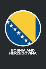 Poster with the flag of Bosnia And Herzegovina