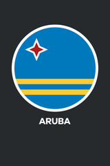 Poster with the flag of Aruba