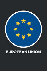 Poster with the flag of European Union