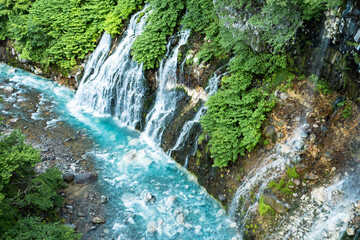 北海道 美瑛の白ひげの滝