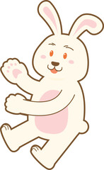 Floating rabbit (white), year of the rabbit, 2023