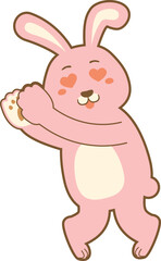 Rabbit with heart eyes (pink) 2023