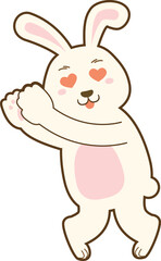 Rabbit with heart eyes (white) 2023