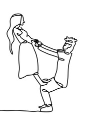 One continuous line drawing, exercise time for yoga	