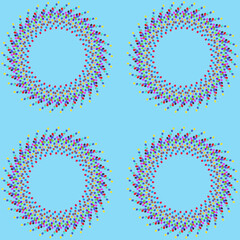 round frame with multicolour circle confetti, vector illustration