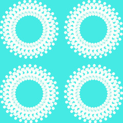 set of white dot,circle shape on light blue