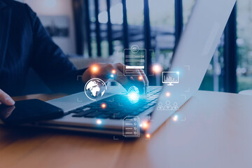 futuristic digital processing of biometric identification fingerprint scanner for access personal financial data. surveillance and security scanning of digital programs cyber futuristic applications