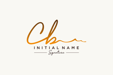 Initial CB signature logo template vector. Hand drawn Calligraphy lettering Vector illustration.