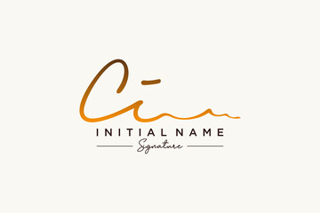 Fototapeta premium Initial CI signature logo template vector. Hand drawn Calligraphy lettering Vector illustration.