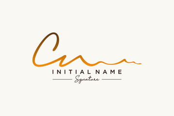 Initial CN signature logo template vector. Hand drawn Calligraphy lettering Vector illustration.