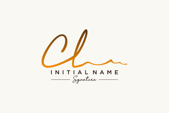 Initial CL signature logo template vector. Hand drawn Calligraphy lettering Vector illustration.
