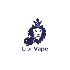 lion vape store logo design