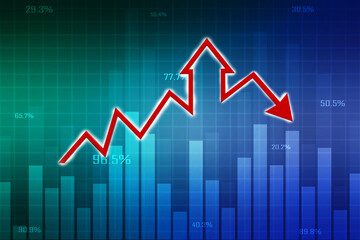 3d rendering business graph and documents. Stock market chart. Business graph background, Financial Background