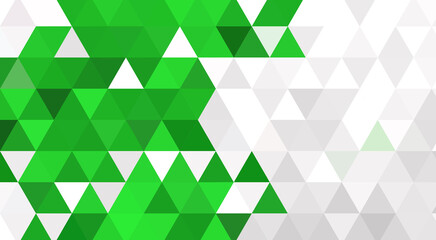Geometric triangle background green white