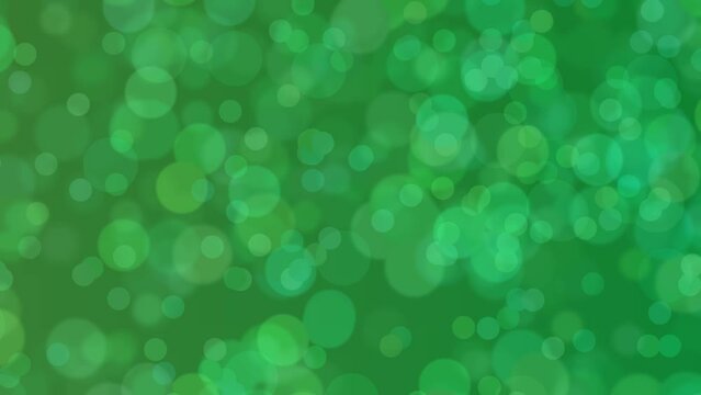 Motion graphics. forest green abstract defocused background, circle shape bokeh spots